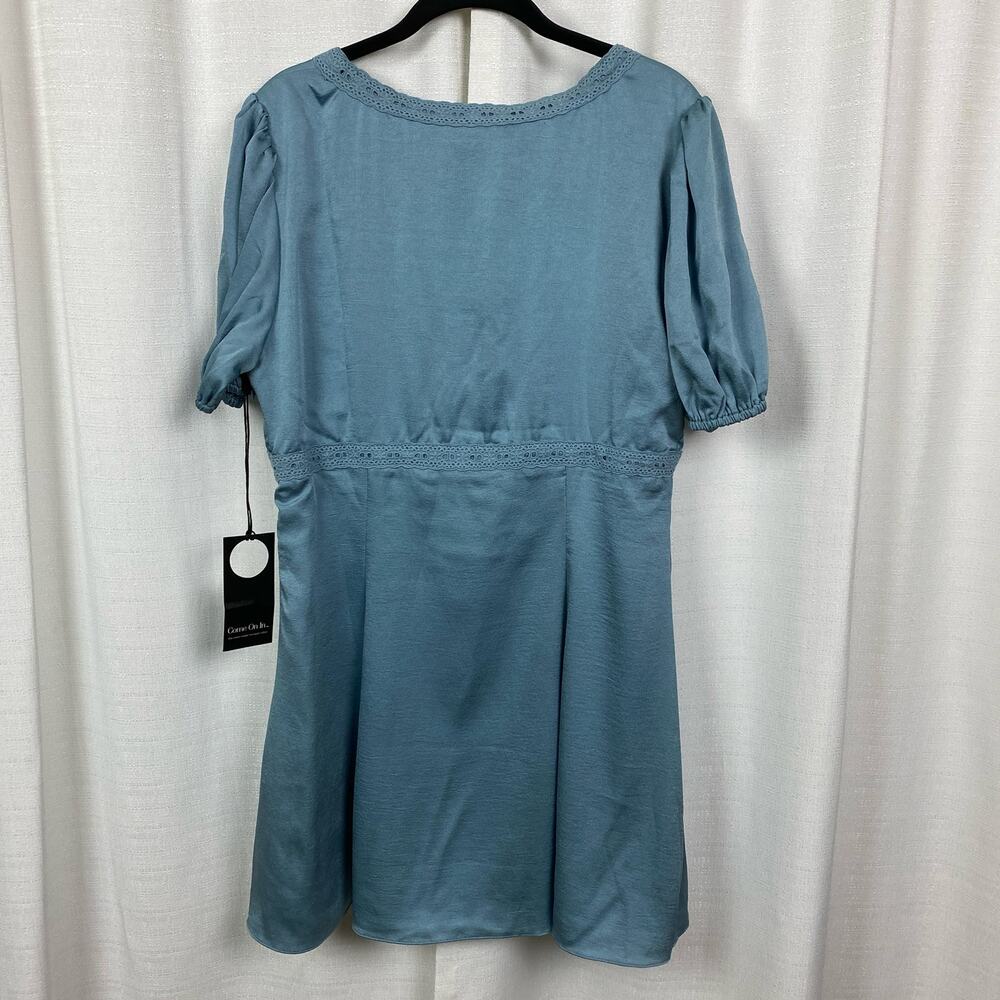 Revolve Privacy Please Blue Reagan Babydoll Mini Dress Sz.XL NWT - Picture 12 of 16